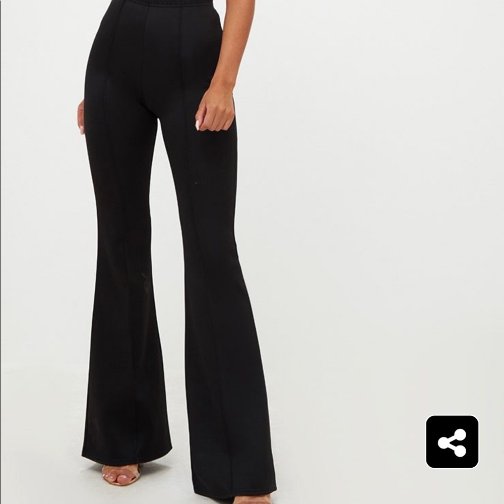 Black High Waist Extreme Flare Long Leg Pants